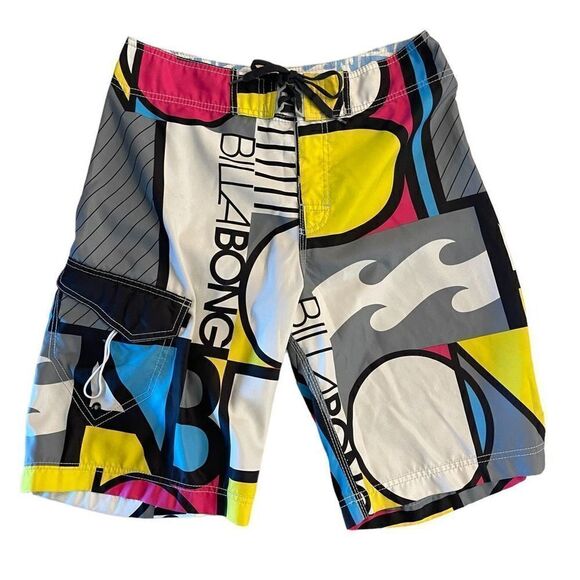 Billabong Mens Boardshorts Summer Abstract Multicolour Print Size 32 - Picture 1 of 7
